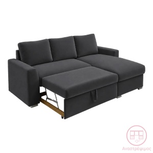 Canapea extensibila Βelle, Antracit, 236x164x88 cm - Img 2
