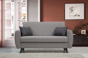 Canapea extensibila 2 locuri Nabulsi Gri 127x46 cm