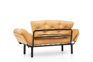 Canapea extensibila 2 locuri Nitta Mustar 187x70 cm - Img 11