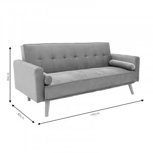 Canapea extensibila 3 locuri Success catifea culoare mar putred 190x80x84 cm - Img 8