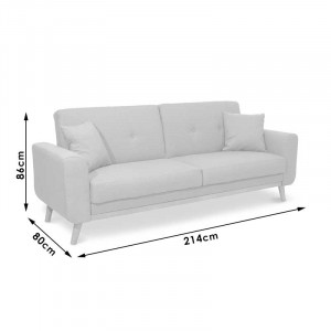 Canapea extensibila Carmelo - material textil bej 214x80x86 cm - Img 10