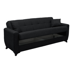Canapea extensibila cu spatiu de depozitare Modesto, Gri/Antracit, 215x75x85 cm - Img 4