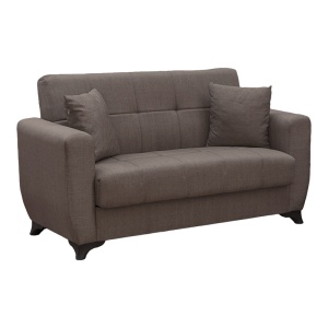 Canapea extensibila cu spatiu de depozitare Modesto, Maro, 155x75x85 cm - Img 2