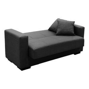 Canapea extensibila cu spatiu de depozitare Vox, Antracit/Negru, 180x75x85 cm - Img 3