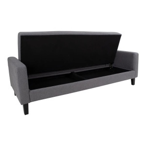 Canapea extensibila Milton, Gri inchis , 204x85x81 cm - Img 3
