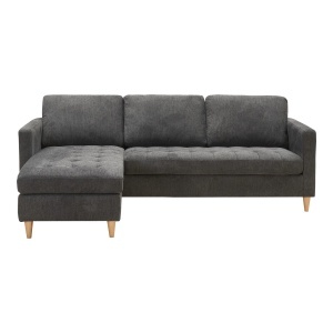 Canapea Firenze, Gri inchis, 151x83x219x80 cm