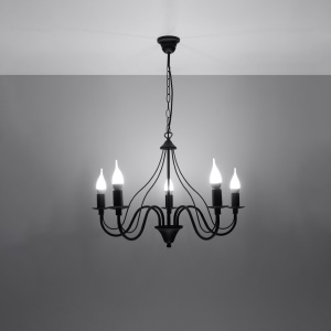 Candelabru 5 Minerwa Negru 60x60x80 cm - Img 3