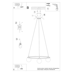 Candelabru Yoli Negru 65x65x98 cm - Img 6