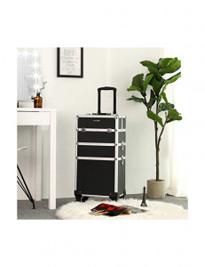 Carucior pentru machiaj profesional, Songmics, JHZ01B, Negru, 68.5 x 35 x 25 cm - Img 2