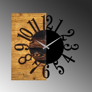 Ceas de perete decorativ din lemn Wooden Nuc 58x3x58 cm - Img 5