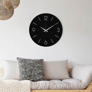 Ceas de perete decorativ din metal Trevwela Negru 48x48 cm - Img 2