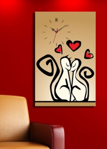 Ceas de perete decorativ din pânză 5070CS Multicolor 45x70 cm