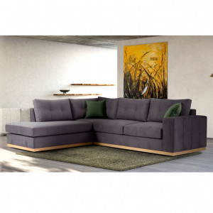 Coltar Dreapta Boston Gri Inchis - Natural 280x225x95 cm - Img 2