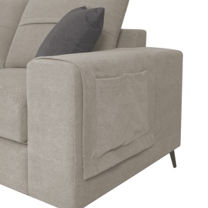 Coltar dreapta Montana tesatura gri deschis cu perne gri 275x215x93 cm - Img 2
