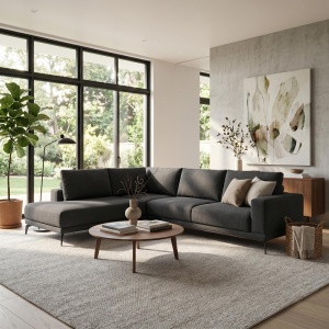 Coltar dreapta Selio, Antracit, 300x240x100 cm