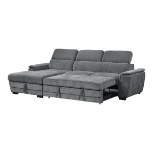 Coltar extensibil pe stanga cu spatiu de depozitare, Dreamora, Antracit, 167x270x82 cm - Img 3