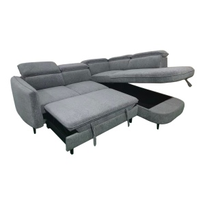 Coltar stanga extensibil Napia, Gri inchis, 210x249x98 cm - Img 3