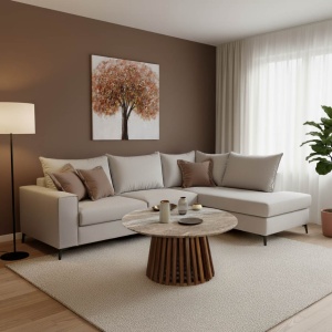 Coltar Stanga Romantic Crem - Mocha 290x235x95 cm