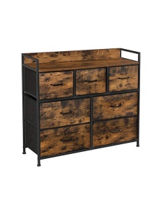 Comoda cu 7 sertare, Vasagle, 98 x 28.5 x 85, LTS137B01, Maro Rustic - Img 7