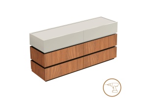 Comoda Sonlen cu sertare din MDF nuanta nuc-bej 120x40x72 cm
