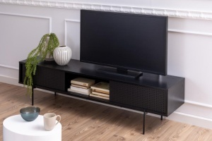 Comoda TV Angus, Negru, 44.5x180x40 cm - Img 2