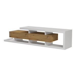 Comoda TV, Arbero, Alb, 198x40x45 cm - Img 5