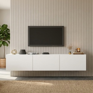 Comoda TV de perete Felita, Alb, 150x31.4x30 cm