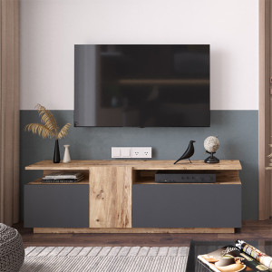 Comoda TV Elana sonoma - antracit 150x29.5x46.3cm - Img 3