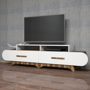 Comoda TV Flora Walnut-Alb - Img 2