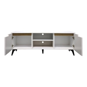 Comoda TV, Kemvio, Pako, Alb 150x38x44 cm - Img 5