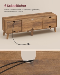 Comoda TV Miranta, Maro miere, 147x39x50.1 cm - Img 4