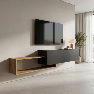 Comoda TV, Olande, Stejar, 210x35x48 cm