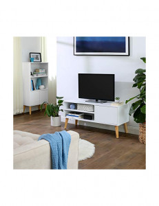 Comoda TV, Vasagle, LTV09WT, Alb, 110 x 40 x 49 cm - Img 3