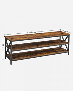 Comoda TV, Vasagle, Negru, 147x40x50 cm - Img 5