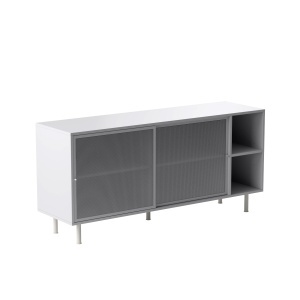 Comoda VEEP, Gri deschis, 47x75x160 cm - Img 4