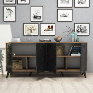 Consola Elite 1618 Walnut-Negru Marble - Img 3