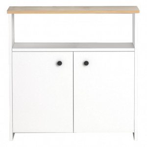 Consola Marcel Alb-Oak 80x32x80 cm - Img 3