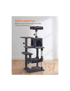 Copac pentru pisici, Feandrea, 143 cm, Gri - Img 3