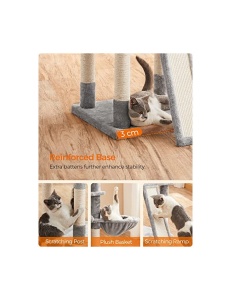 Copac pentru pisici, Feandrea, PCT019W01, Gri, 172 cm - Img 6