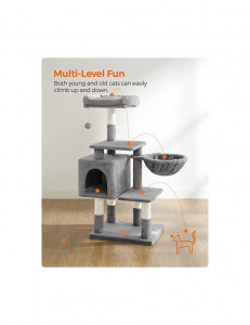 Copac pentru pisici, Feandrea, PCT52W, Gri, 110 cm - Img 3