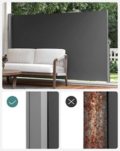 Copertina solara laterala, Songmics, Gri, 160x350 cm - Img 5