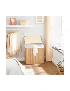 Cos de rufe, Songmics, 150L, Natural, LCB091N01, 60 x 40 x 61 cm - Img 3
