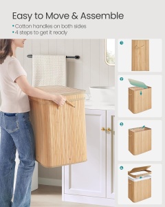 Cos de rufe Songmics Bej 62.5x41.5x61 cm - Img 6