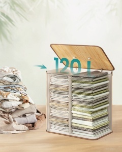 Cos de rufe Songmics Natural 50x40x61 cm - Img 4