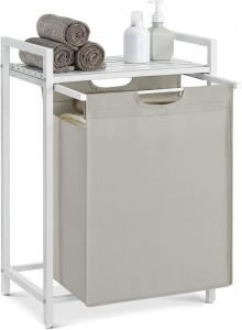 Cos de rufe, Vasagle, Alb, 50x33x76 cm - Img 7