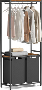Cos de rufe, Vasagle, Maro-Negru, 73x33x175 cm - Img 2