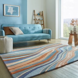Covor Abstract Flow Albastru 200x290 cm, Flair Rugs
