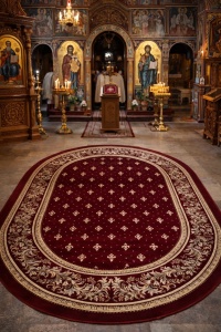 Covor biserica Oval, Lotos, Rosu, 200x300 cm, Delta 15033