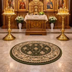 Covor biserica Rotund, Lotos, Verde, 67x67 cm, Delta 15033 310