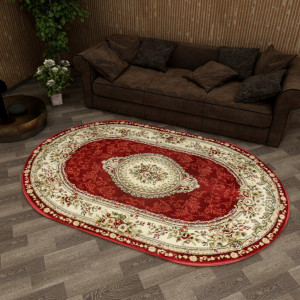 Covor Clasic, Lotos 571, Grena, 60x110 cm, Oval 1800 gr/mp - Img 3